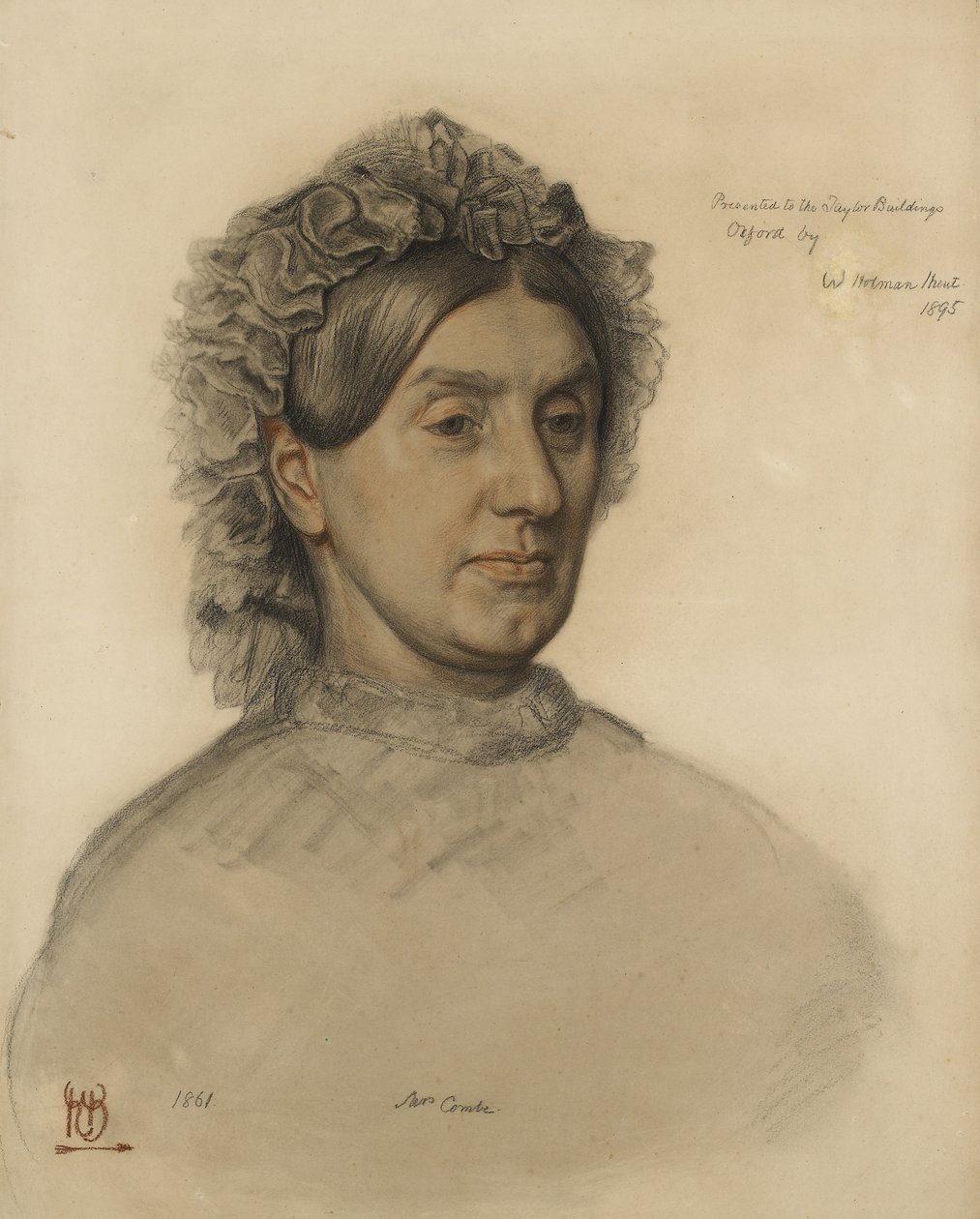 Thomas Combe夫人（1806-1893）（红色和黑色粉笔） 作者 威廉·霍尔曼·亨特