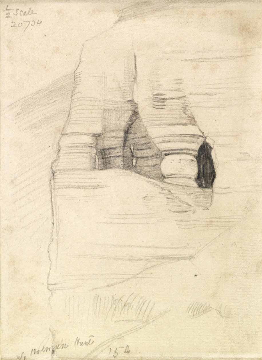 Wady Zuara的岩石，死海，1854年 作者 威廉·霍尔曼·亨特