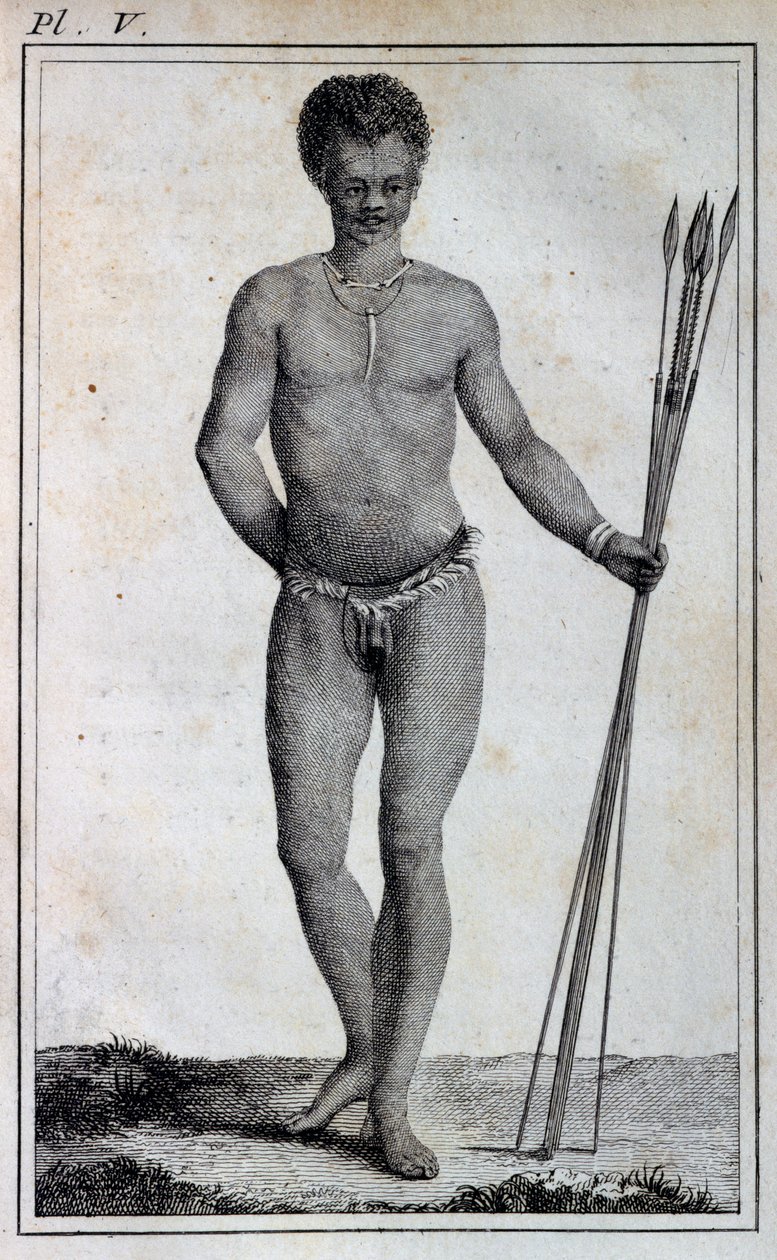 科伊科伊人（霍屯督人），摘自1783年勒-瓦扬经好望角进入非洲内陆地区的旅行。 作者 威廉家蜥蜴队
