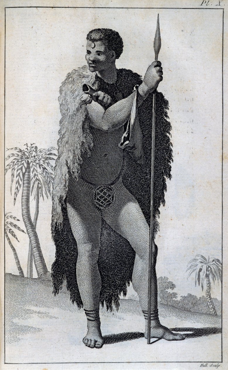 科伊科伊人（霍屯督人），摘自1783年勒-瓦扬经好望角进入非洲内陆地区的旅行。 作者 威廉家蜥蜴队
