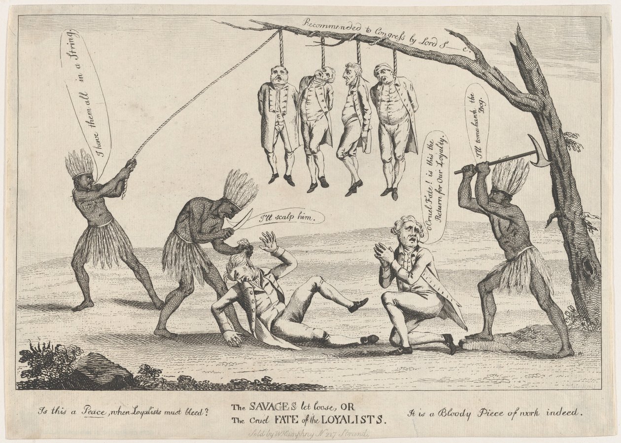 The Savages Let Loose, or the Cruel Fate of the Loyalists, 1783. 作者 威廉·汉弗莱