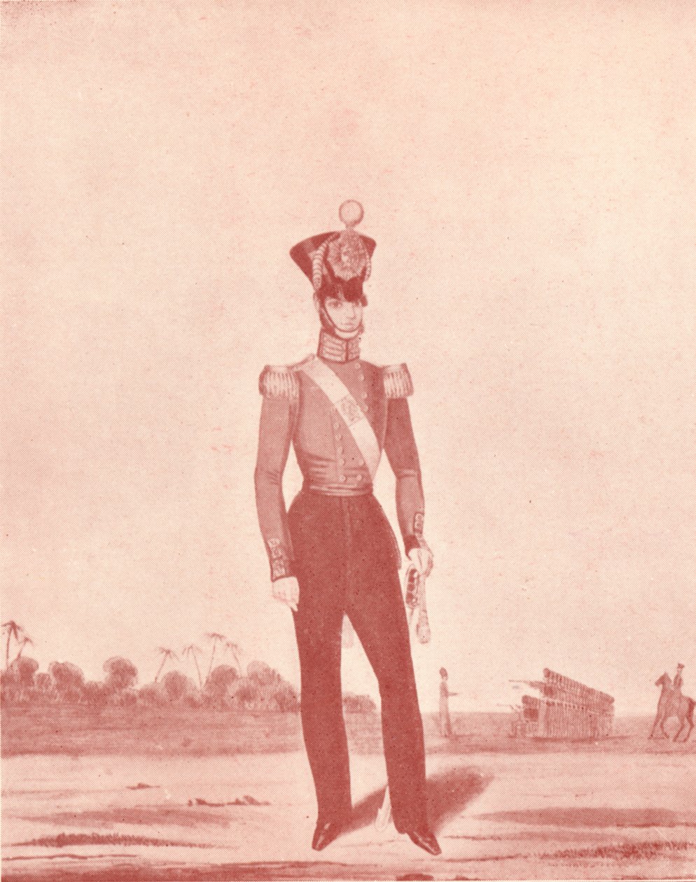马德拉斯陆军步兵军官，c1837-1843，1909年 作者 威廉·汉斯利