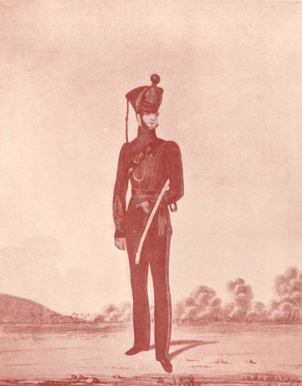 马德拉斯陆军步枪的军官，c1837-1843，1909年 作者 威廉·汉斯利