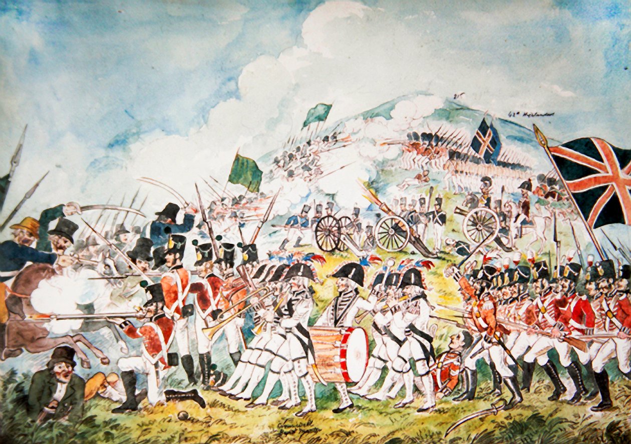 女王自己的皇家都柏林民兵队于1798年在韦克斯福德的醋山战役中开始行动 作者 威廉二世·萨德勒