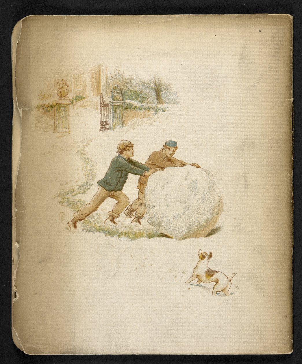 孩子们和雪球 假日列车："Dulce Domum "之歌...弗雷德里克-兰布里奇绘制 伦敦，1891 年 作者 威廉·J·韦伯或韦伯