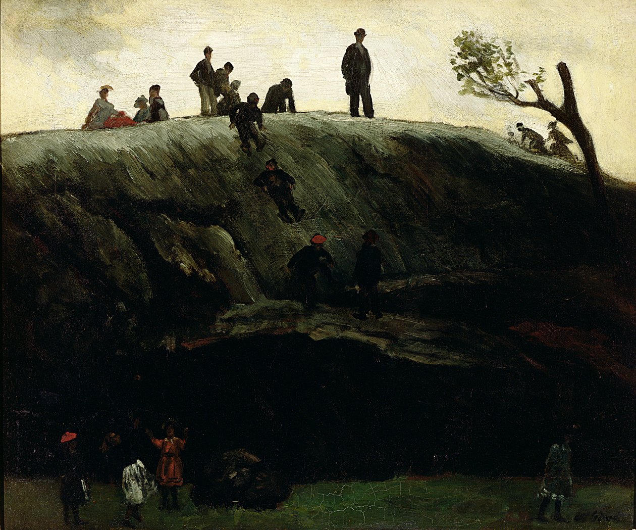 男孩滑行，c.1897（布面油画） 作者 威廉·詹姆斯·格拉肯斯