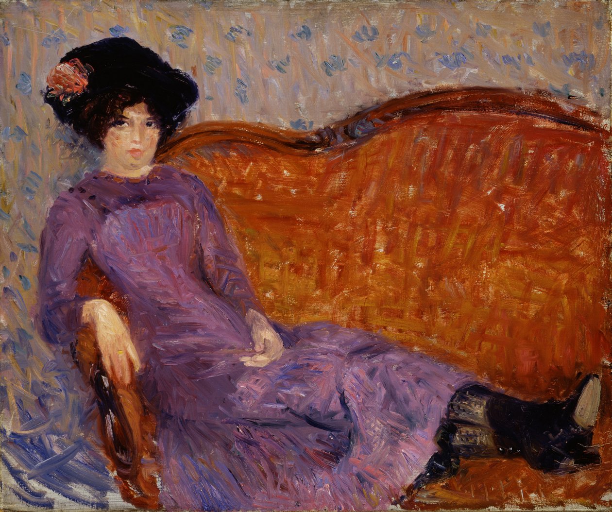 紫色礼服，1908-1910。 作者 威廉·詹姆斯·格拉肯斯
