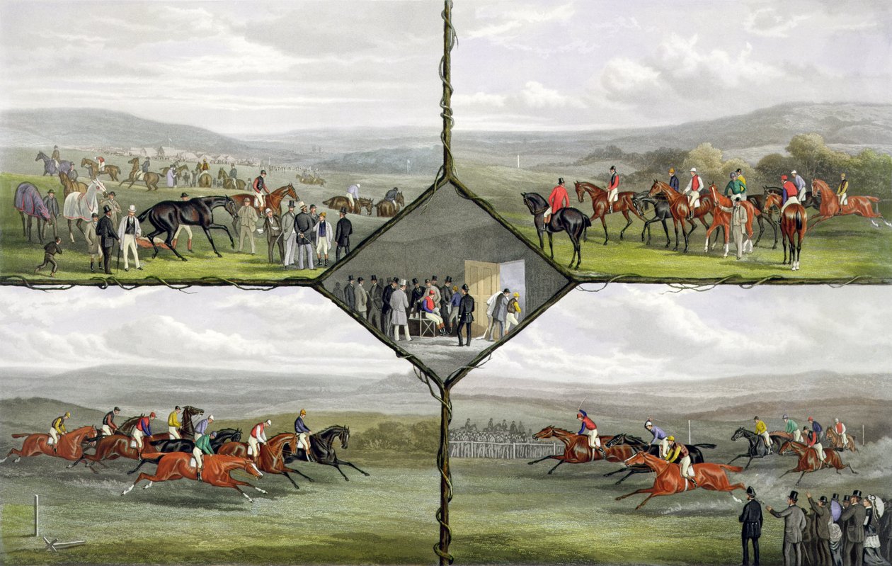 赛车事件，由爱德华吉尔伯特海丝特（1844年至1903年）镌刻，由Arthur Ackermann出版，1876年（彩色aquatint） 作者 威廉·约瑟夫·谢耶