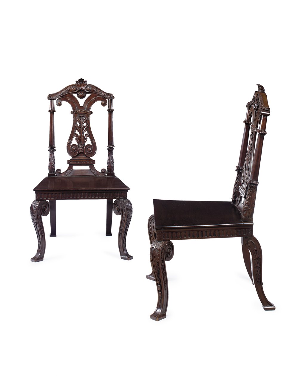 一对乔治二世大厅椅子，由詹姆士·摩尔（James Moore the Younger）执行，约1727-31年（桃花心木） 作者 威廉·肯特