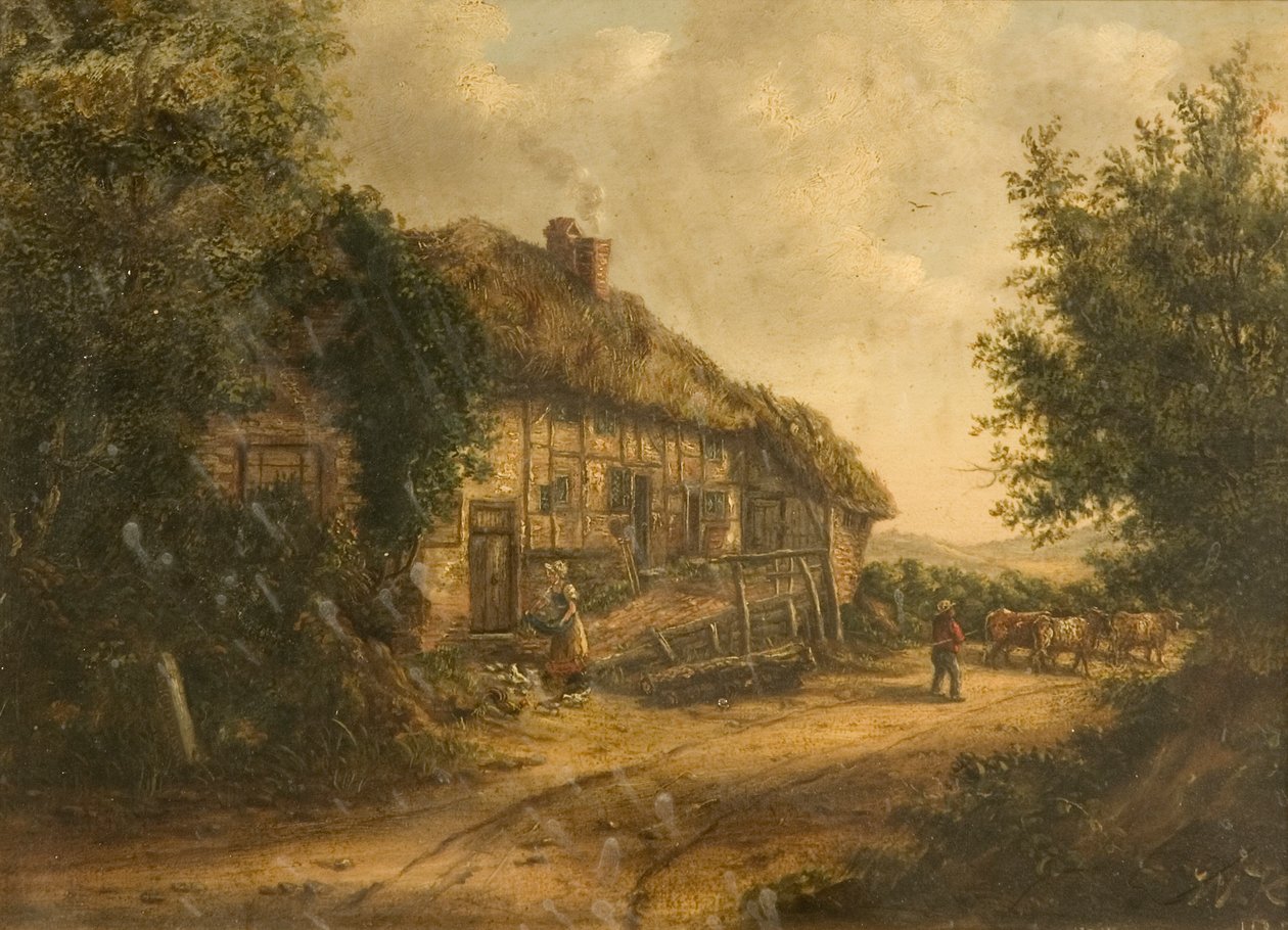 位于Petersfield Hampshire的小屋，1839年 作者 威廉·基德