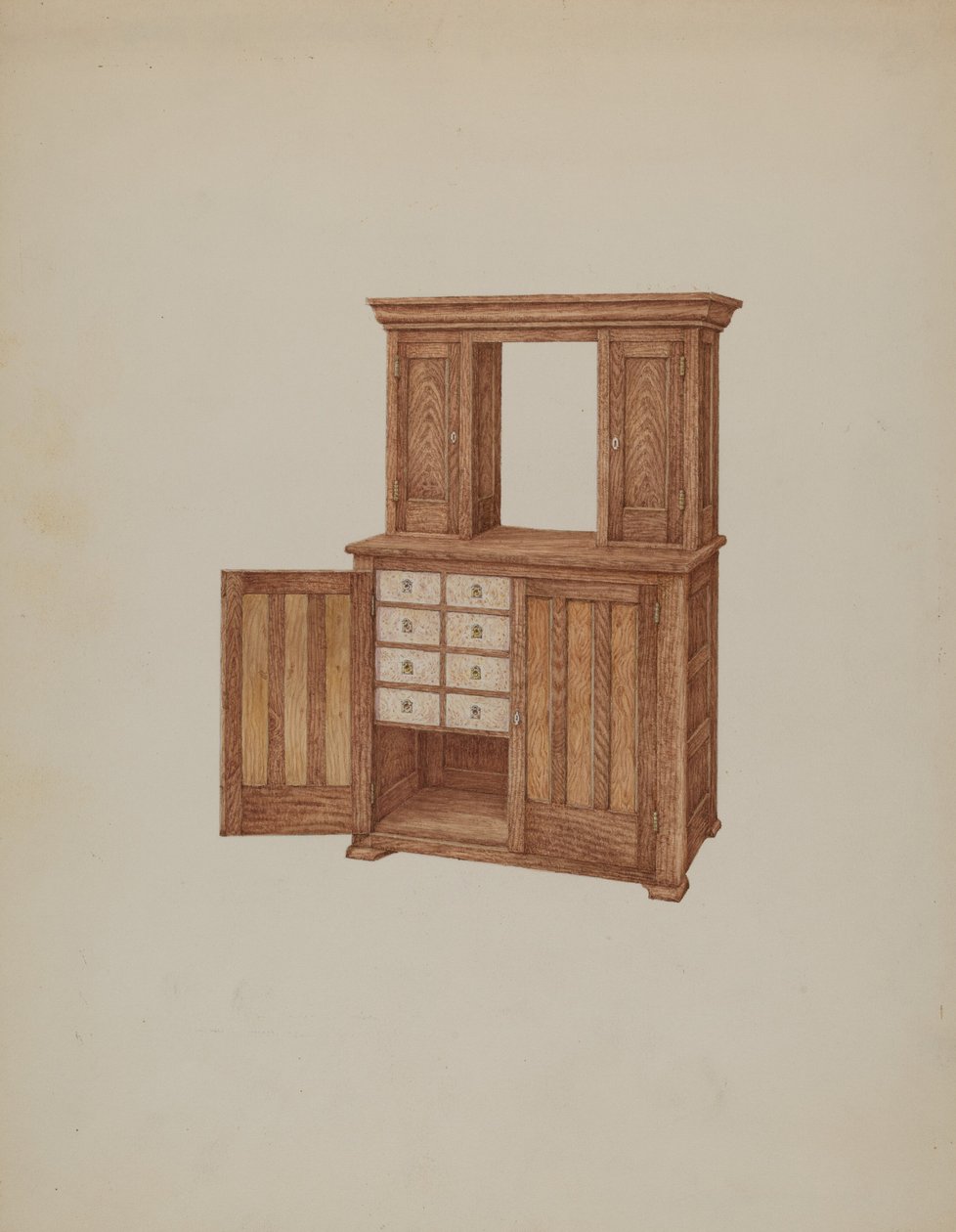 橱柜，有象牙钥匙孔，约1937年。 作者 威廉·基克霍费尔