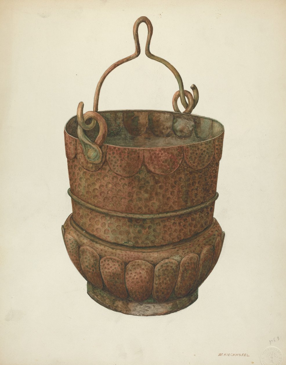 Hammered-Copper Bucket, 1938年。 作者 威廉·基克霍费尔