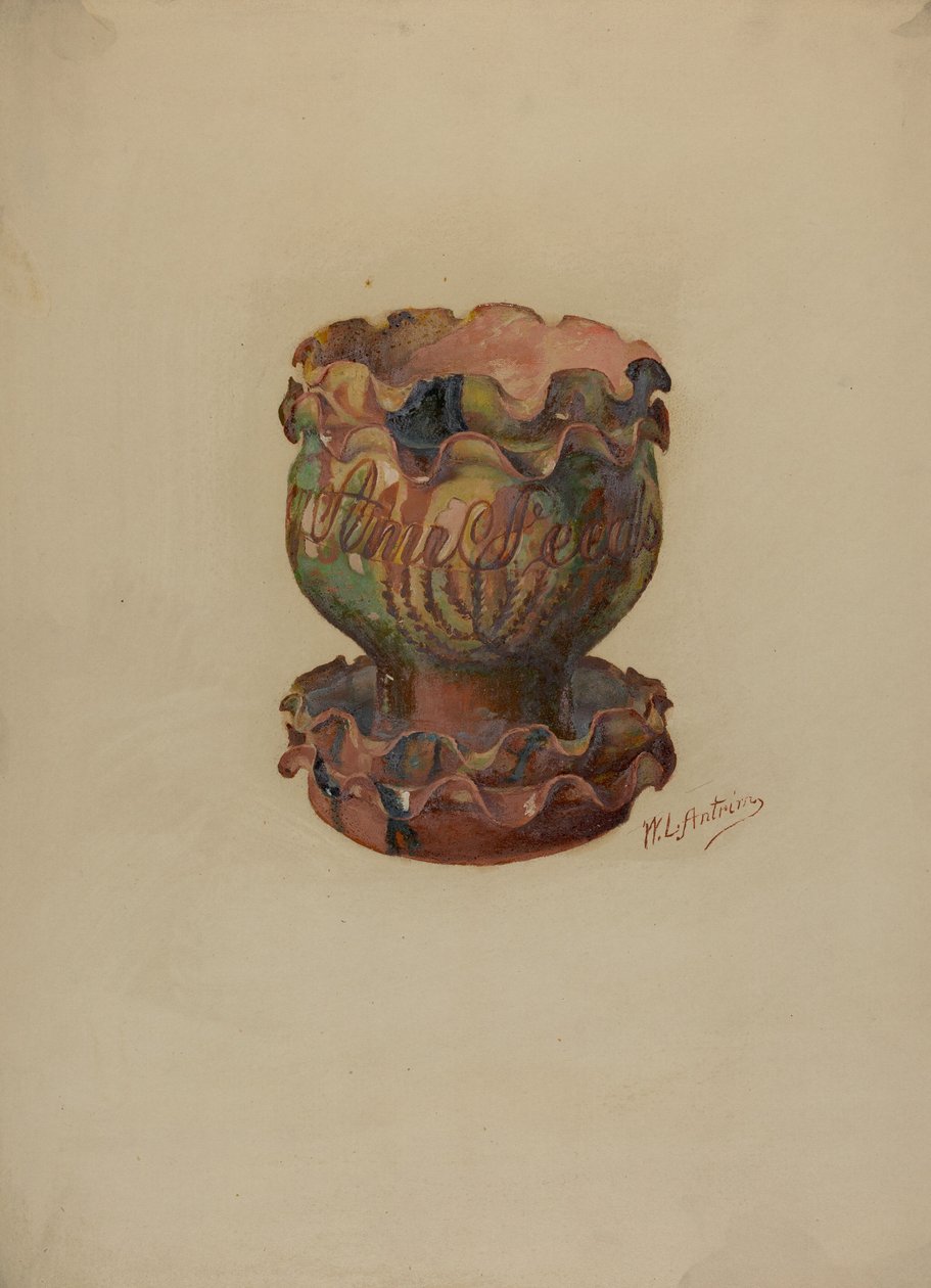 帕。德国花盆和托盘，约1936年。 作者 威廉·L·安特里姆