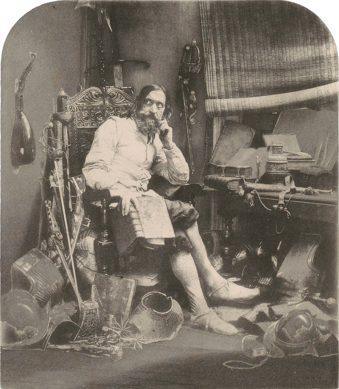 堂吉诃德在他的书房 作者 William Lake Price, Photo Galvano Graphic Company