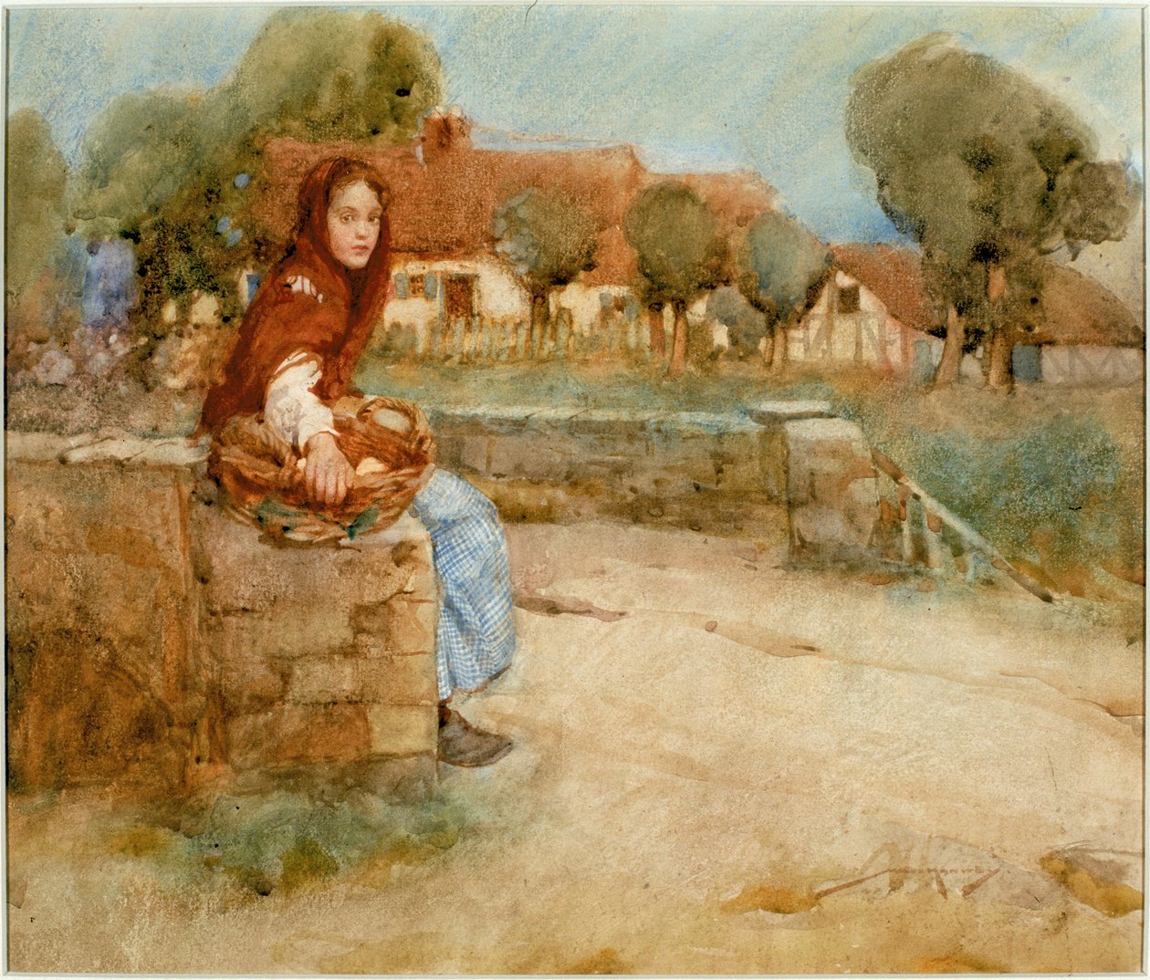 年轻的时候，c.1903-14（水彩画） 作者 威廉·李·汉基