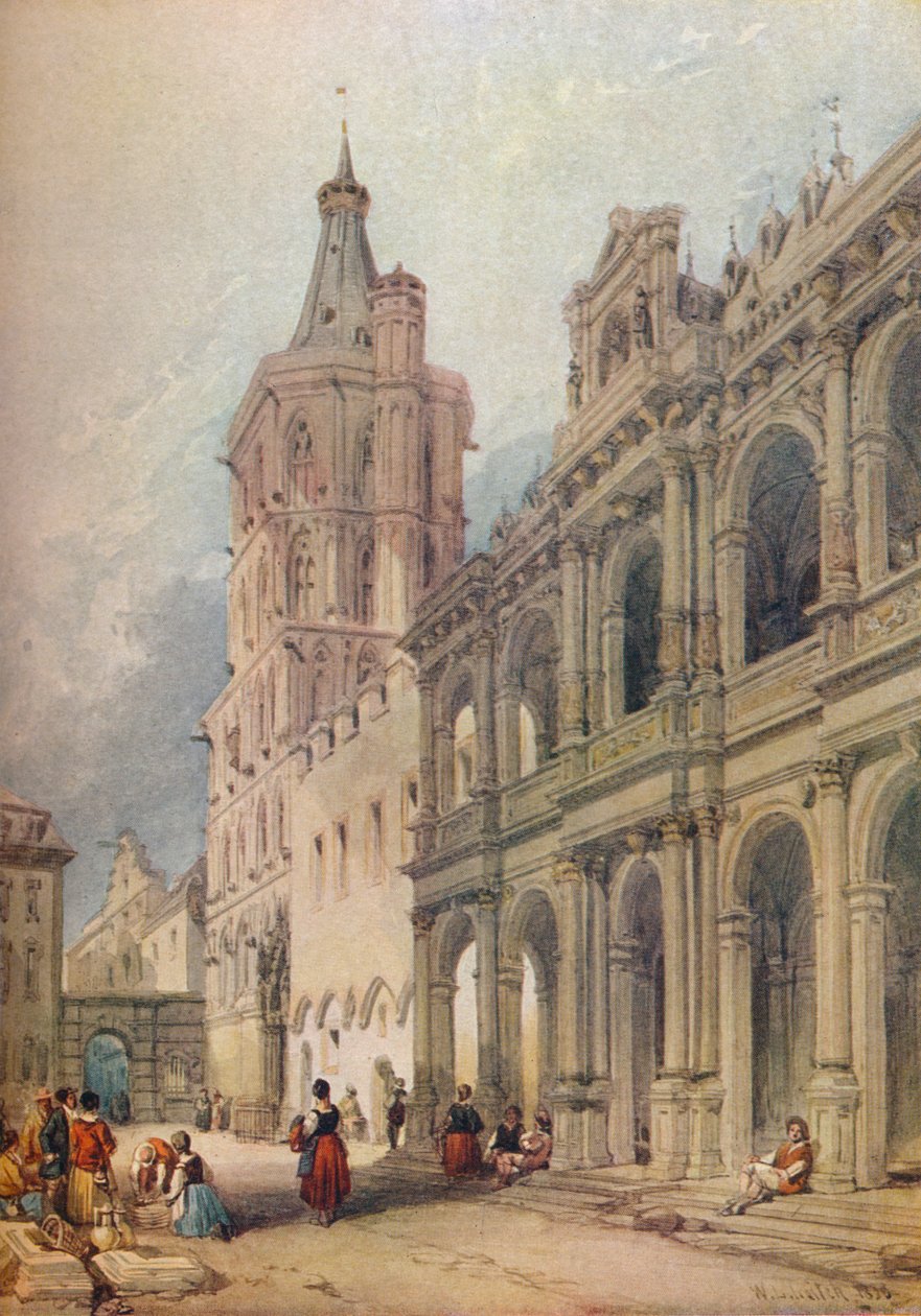 科隆市政厅，c1841 作者 威廉·莱顿·利奇