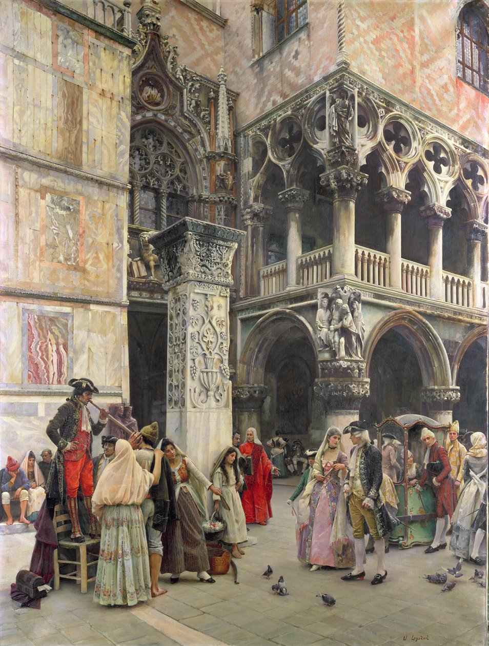 十八世纪的皮亚泽塔（Piazzetta），1859-92年 作者 威廉·洛格斯戴