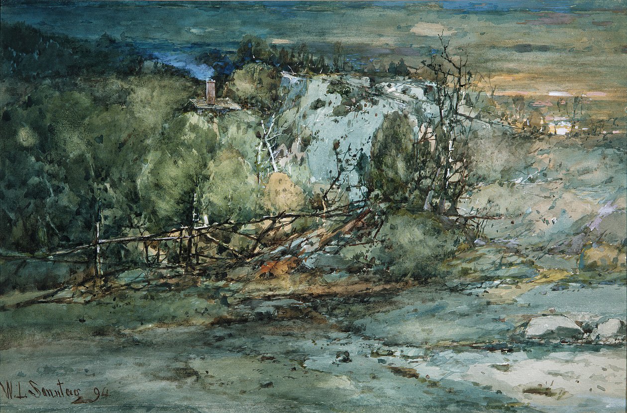 边疆小屋，1894年。 作者 威廉·路易斯周日