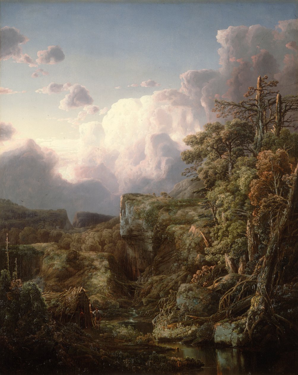 山地风景，1854年。 作者 威廉·路易斯周日