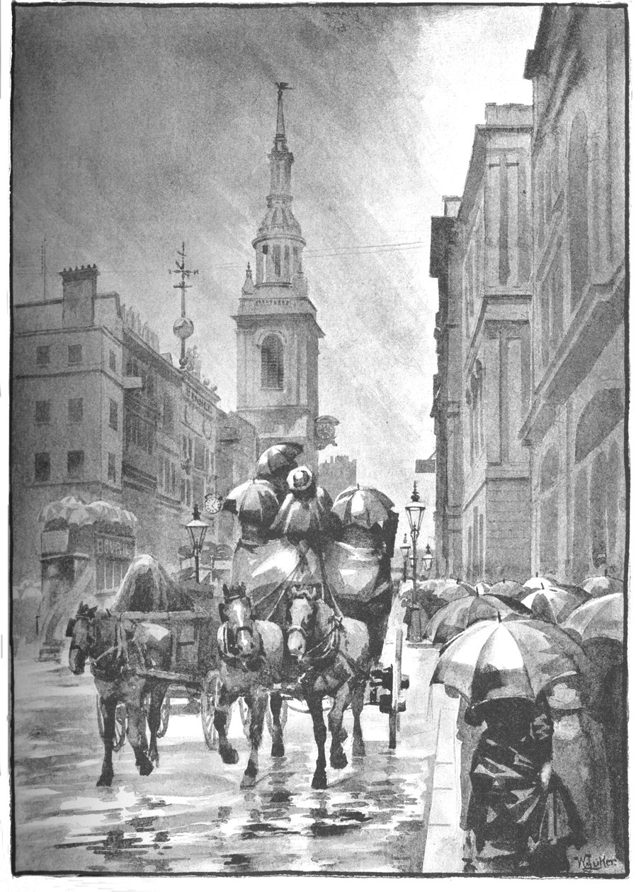 Cheapside-雨天，1891年 作者 威廉·卢克