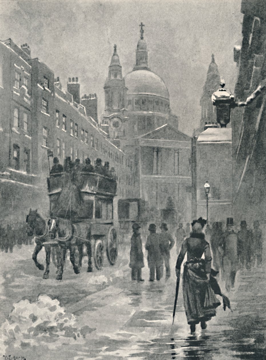 拉德盖特·希尔（Ludgate Hill），1891年冬天的早晨 作者 威廉·卢克