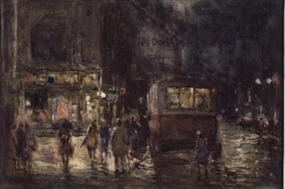 雨夜的画室，肯德尔 作者 威廉·曼纳斯