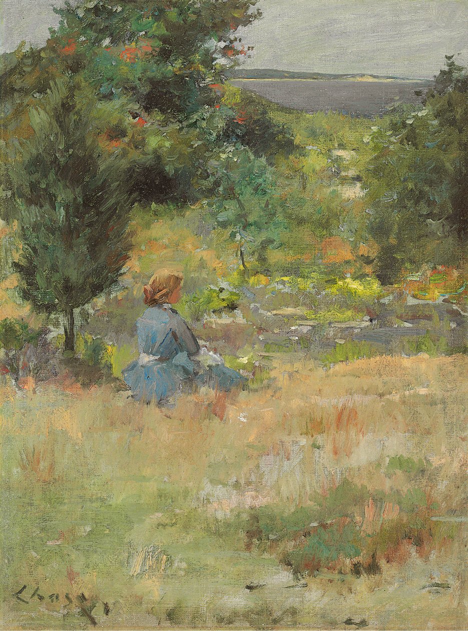 Shinnecock Hills的女孩，约1897年 作者 威廉·梅里特·蔡斯