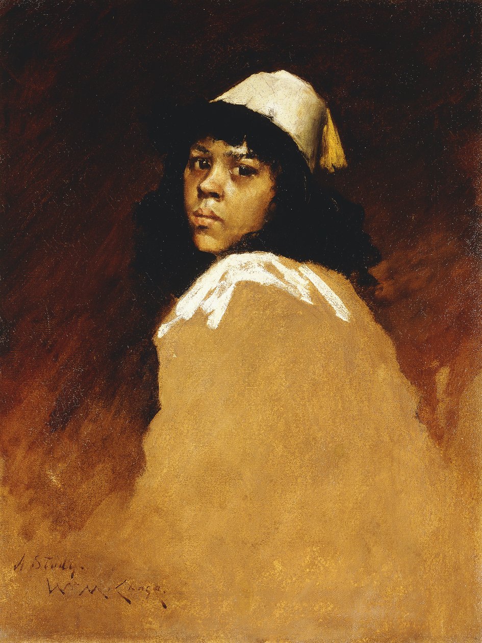 摩洛哥女孩，约1886年 作者 威廉·梅里特·蔡斯