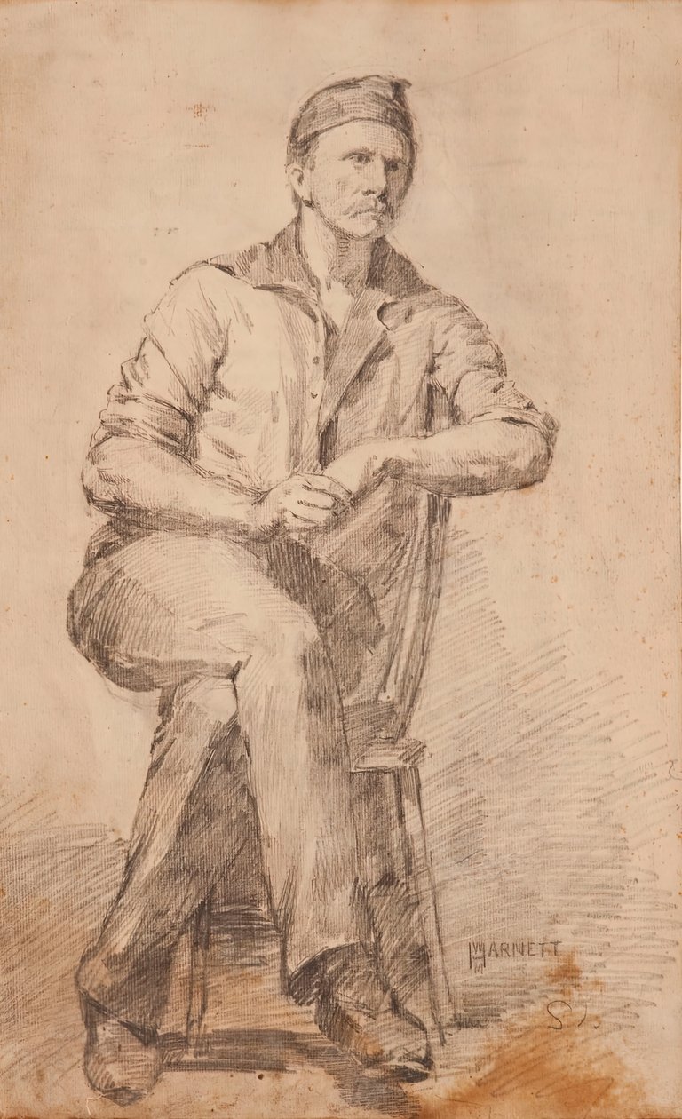 坐着的人，约1870年。 作者 威廉·迈克尔·哈内特