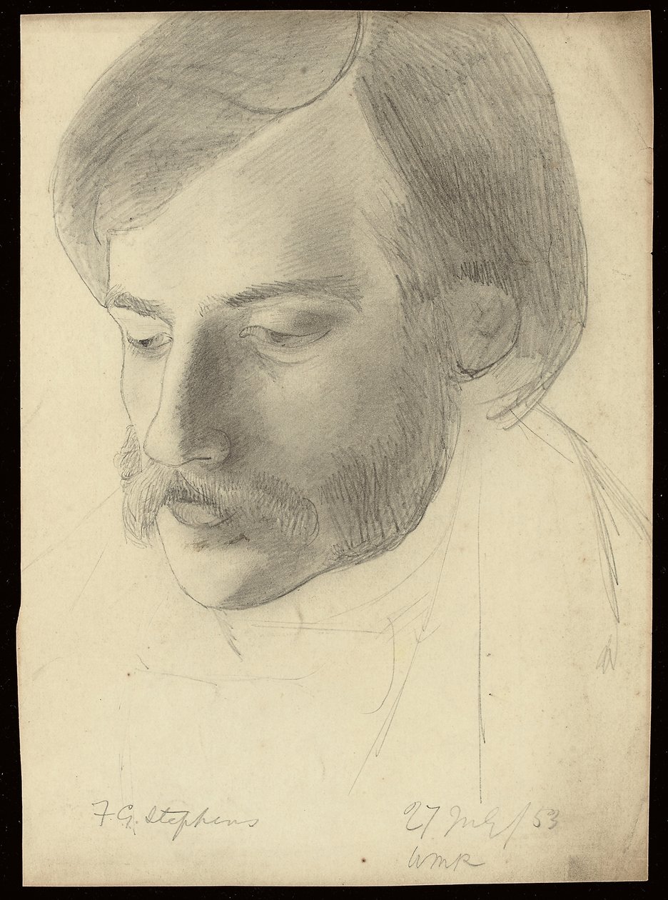 弗雷德里克·乔治·史蒂芬斯（Frederick George Stephens）的肖像，1853年 作者 威廉·迈克尔·罗塞蒂