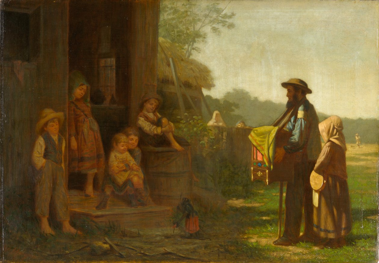 风琴研磨机》，约 1865-75 年（布面油画） 作者 威廉·摩根