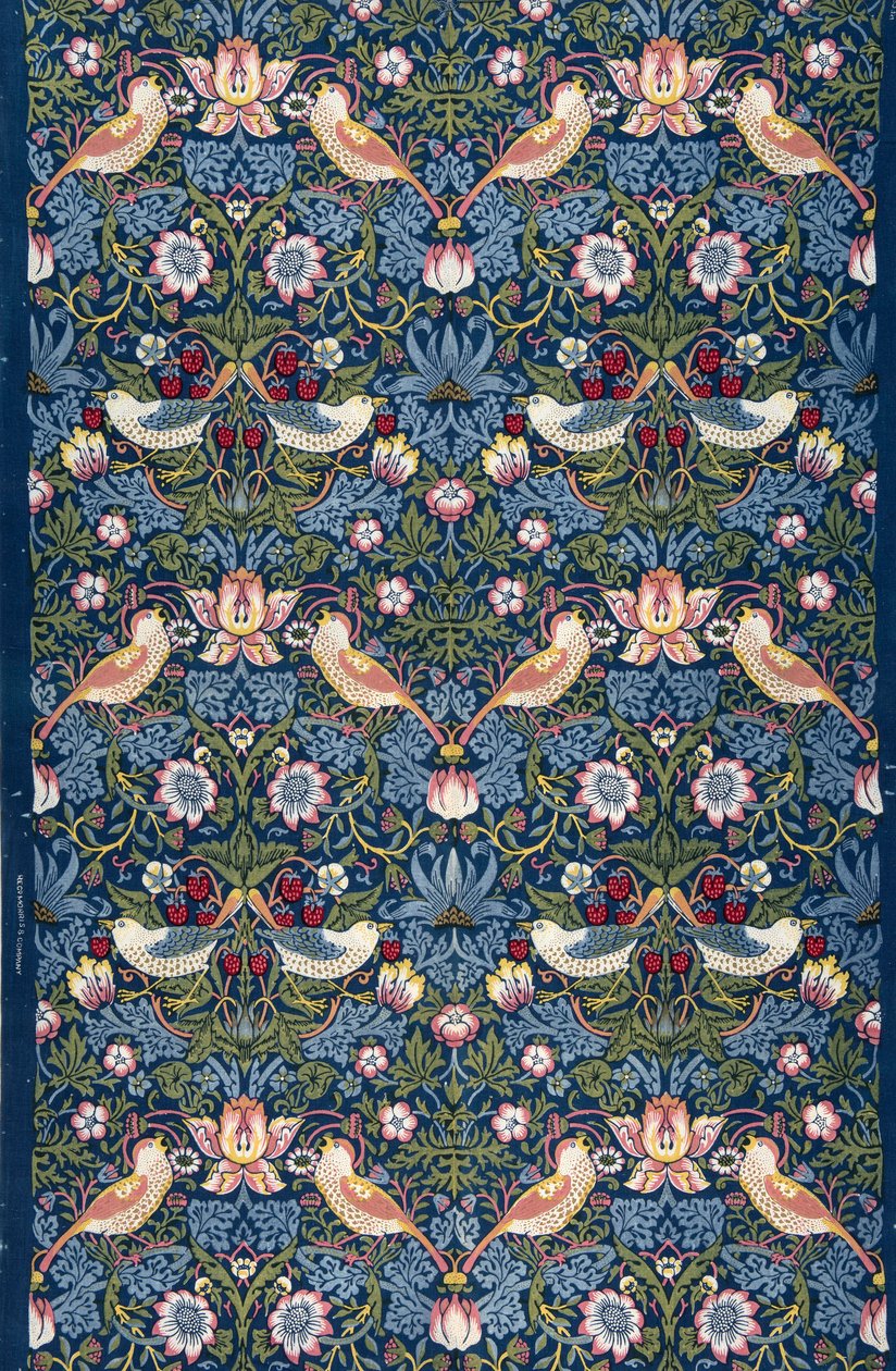 草莓大盗装饰性织物，1883年。 作者 威廉·莫里斯