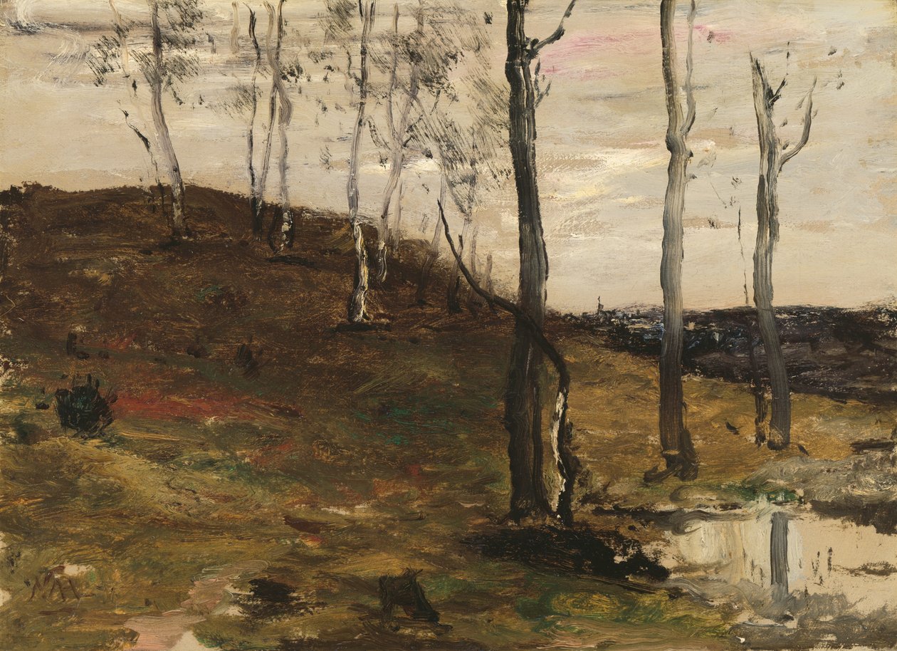 有树木的山坡，187278。 作者 威廉·莫里斯·亨特
