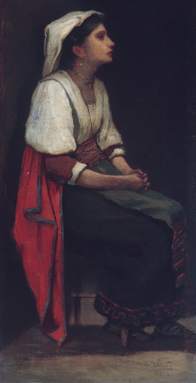意大利女孩，1867年。 作者 威廉·莫里斯·亨特