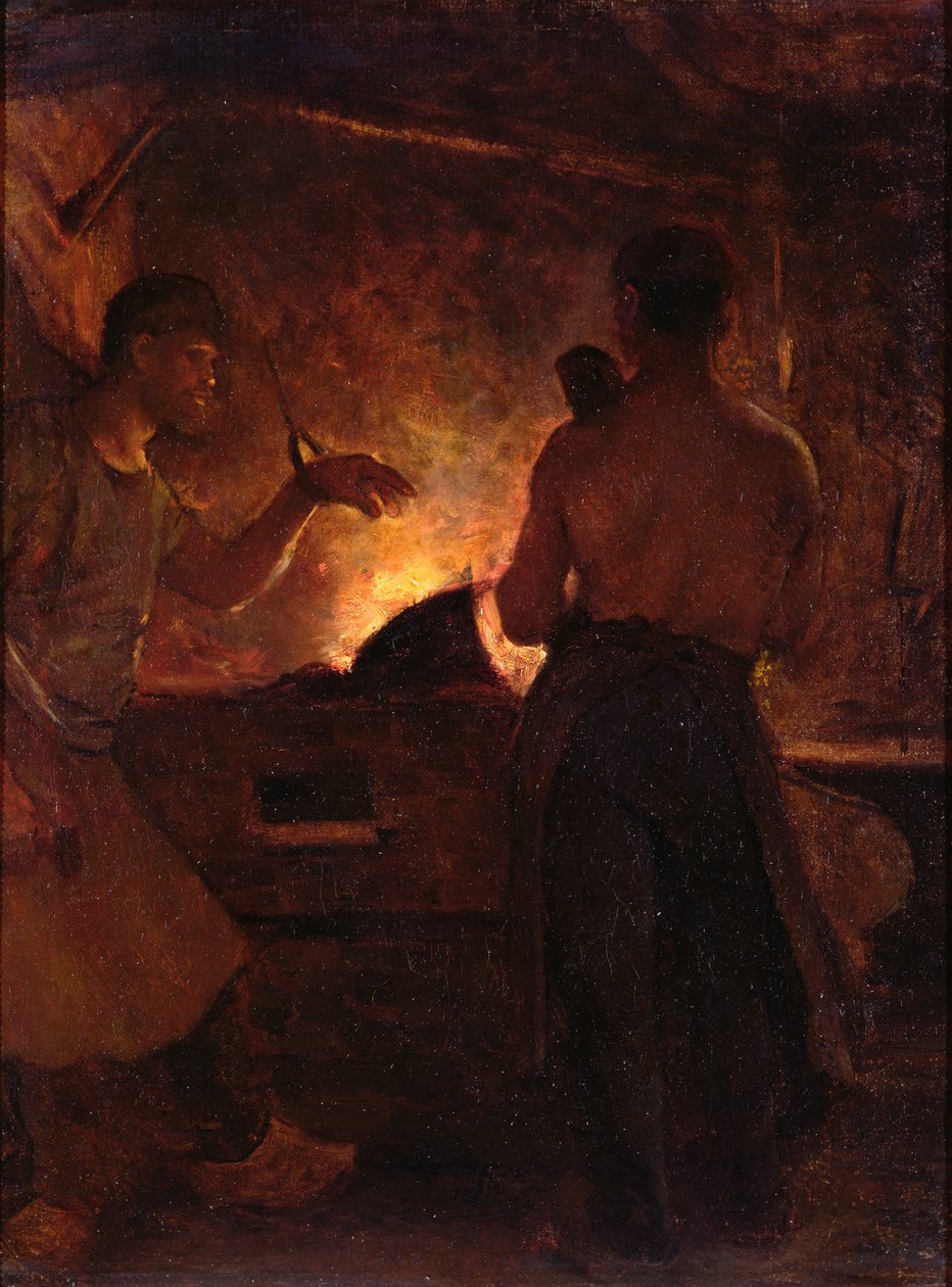 锻造厂，约 1855 年（布面油画） 作者 威廉·莫里斯·亨特