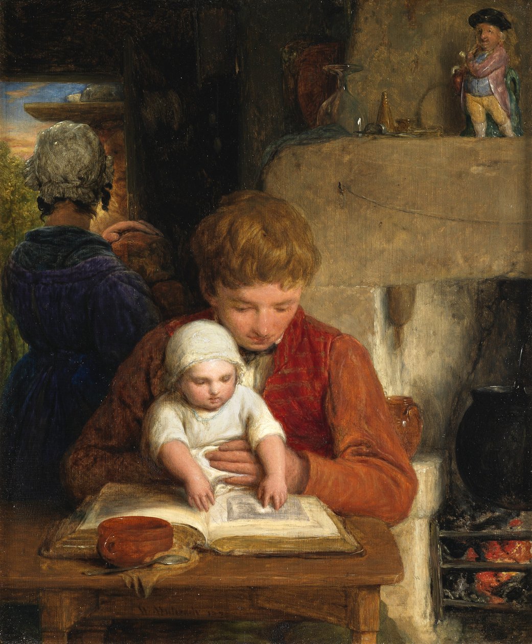 质朴的幸福，或父亲与孩子，1828年 作者 威廉·穆雷迪（William Mulready）