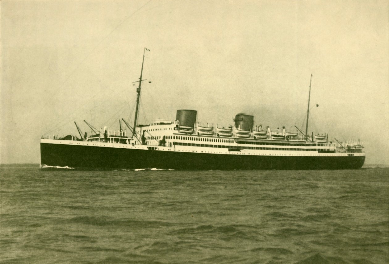 Royal Mail Motor Liner Asturias 22,500吨总价，c1930。 作者 威廉·纽文汉姆·蒙塔古·奥尔彭