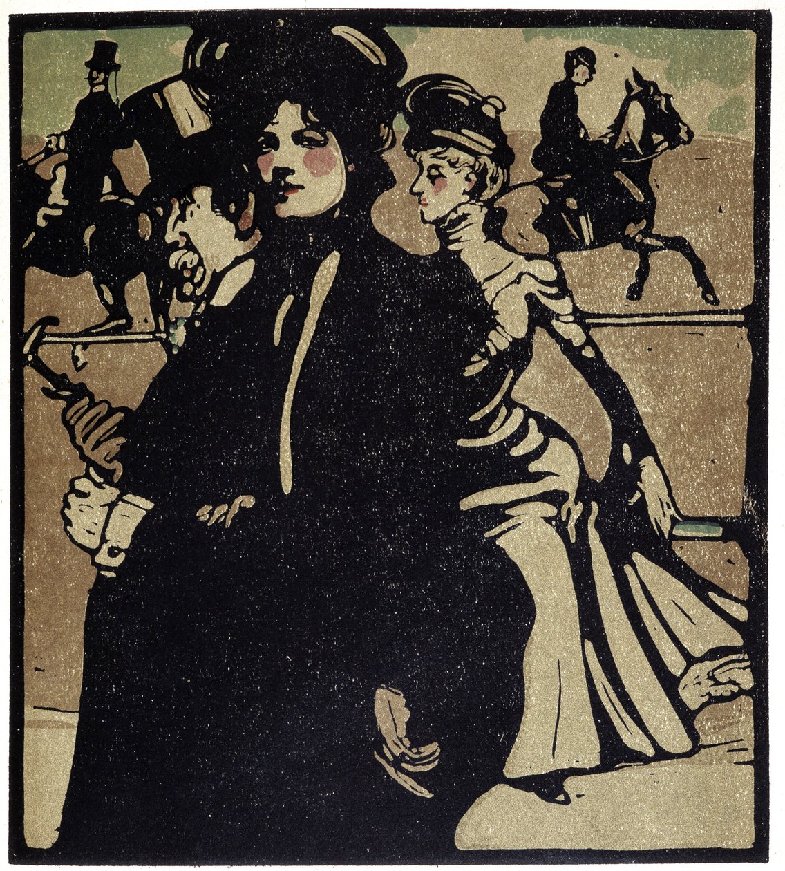 伦敦赛马场上的贵族 - 《伦敦的类型》，威廉·尼科尔森 (William Nicholson)（1872-1949 年）着，弗洛里 (Floury) 编 作者 威廉·尼科尔森