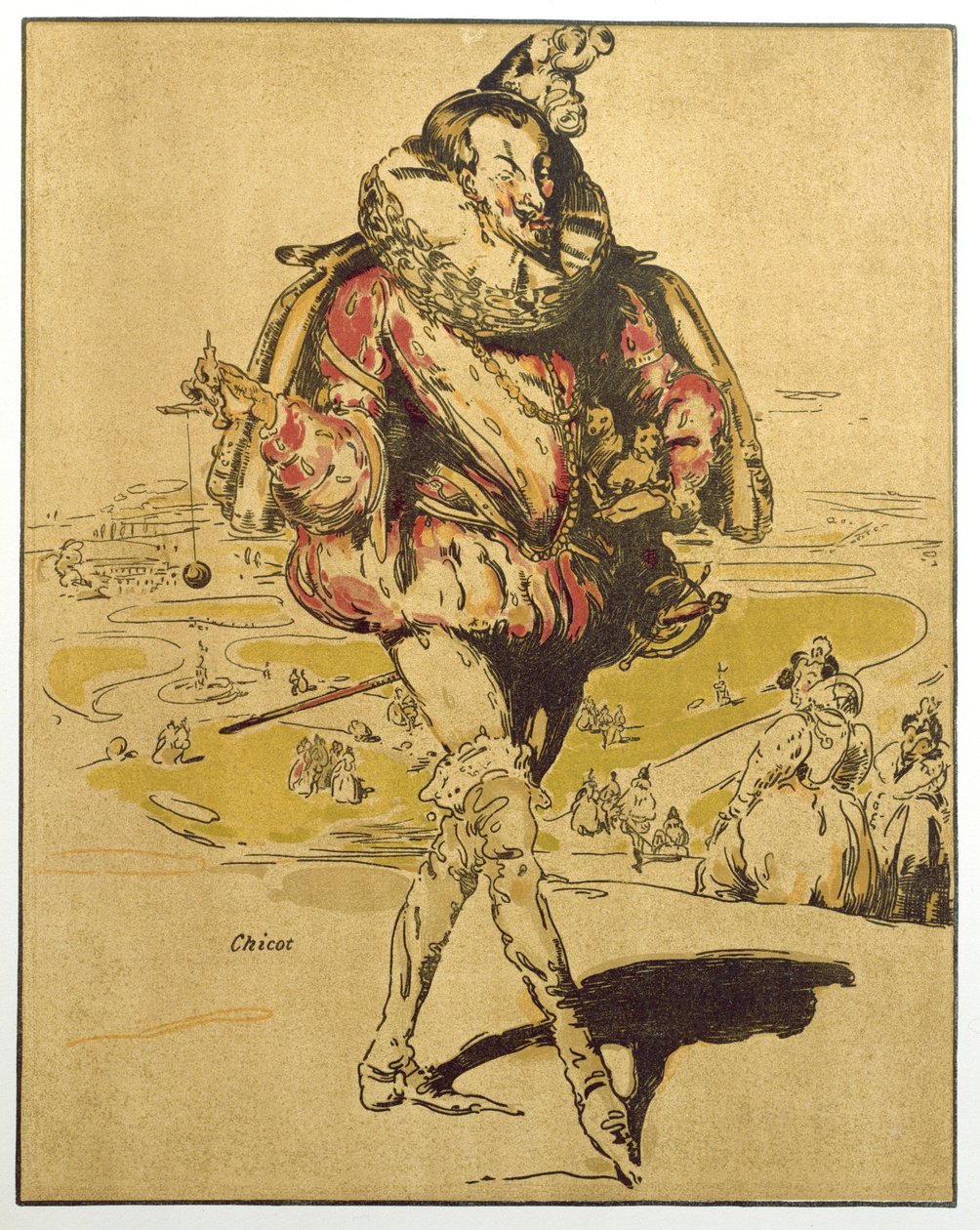 Chicot，《浪漫的人物》插图，1900 年首次出版（彩色石版画） 作者 威廉·尼科尔森