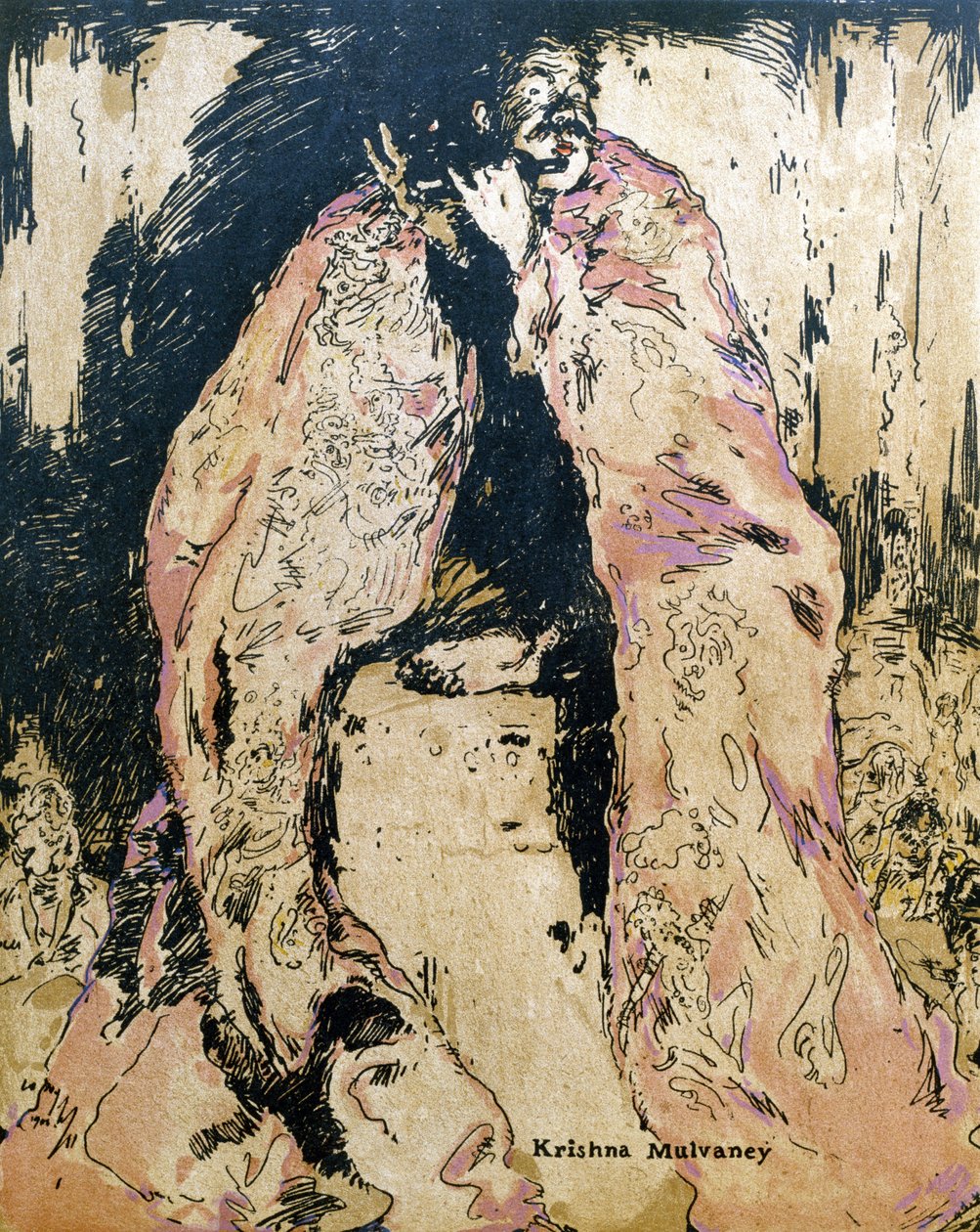 Krishna Mulvaney，《浪漫人物》插图，1900 年首次出版（彩色平版印刷） 作者 威廉·尼科尔森