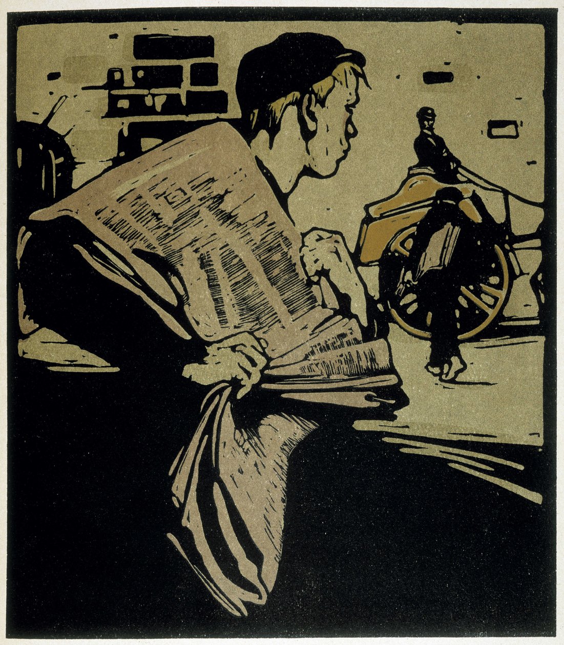 伦敦《报纸宣讲员》——《伦敦的类型》，威廉·尼克尔森（William Nicholson，1872-1949 年）着，Floury 编 作者 威廉·尼科尔森