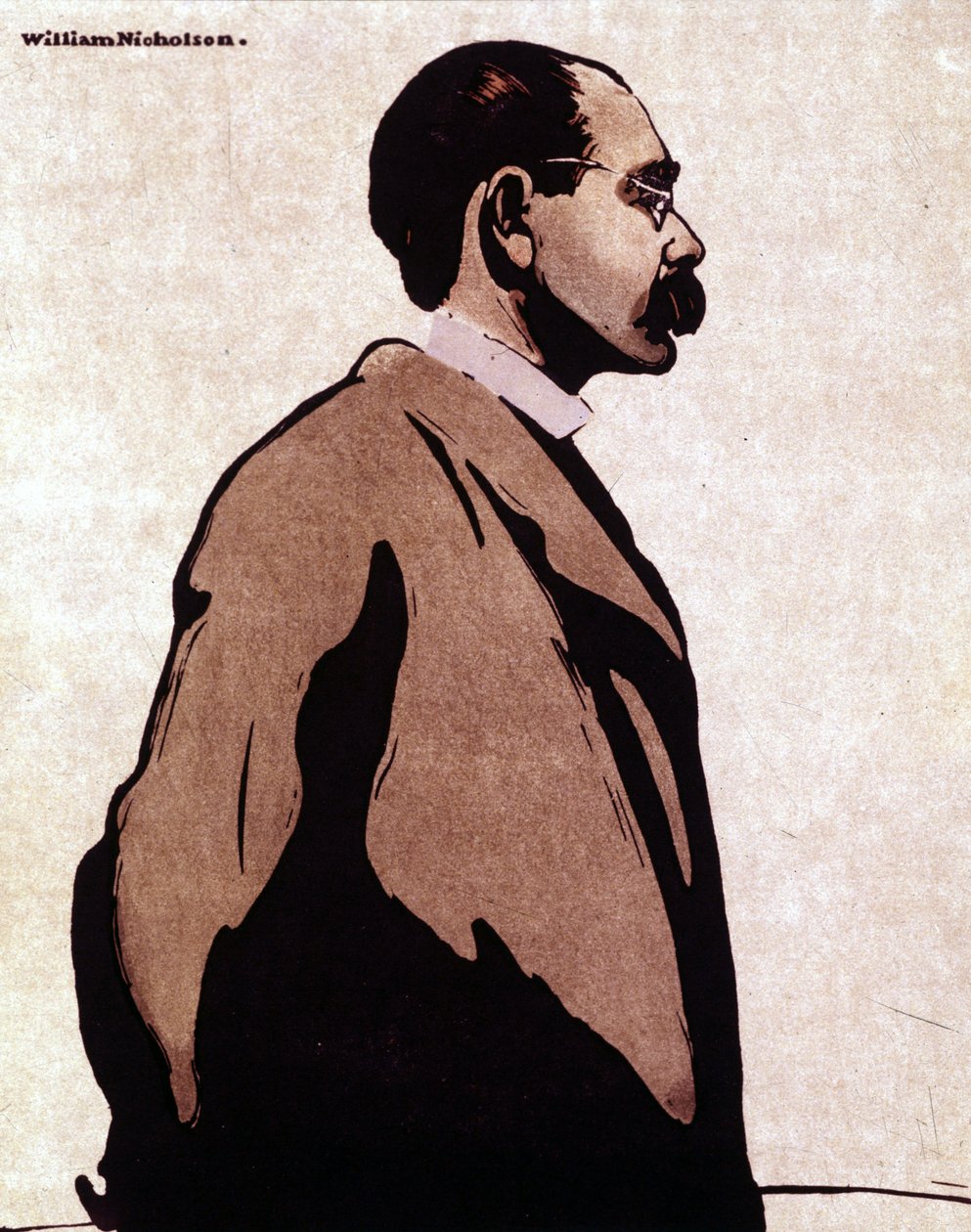 拉迪亚德·吉卜林肖像 - 威廉·尼科尔森 (1872-1949) 作者 威廉·尼科尔森