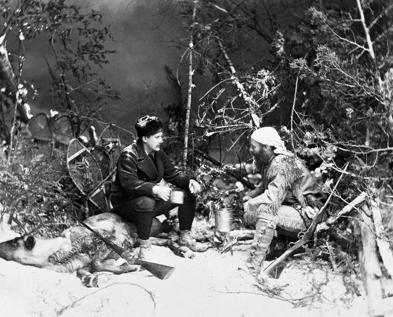 Life of the Trapper in Canada, photo by Nottman, circa 1890. 作者 威廉·诺特曼
