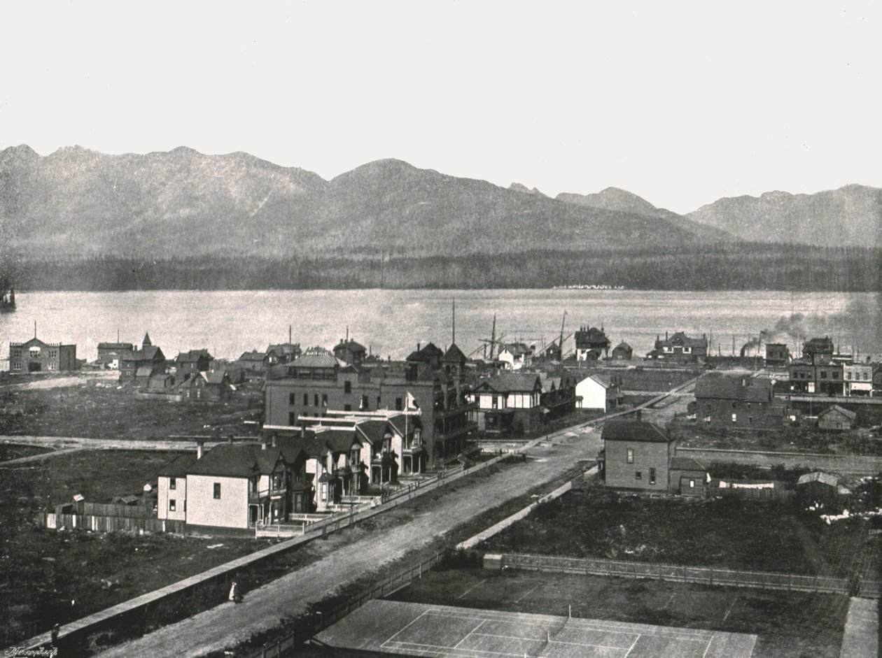 海港，加拿大温哥华，1895年。 作者 威廉·诺特曼和儿子
