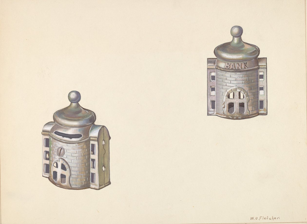 拜占庭圆顶硬币银行，约1938年。 作者 威廉·O·弗莱彻