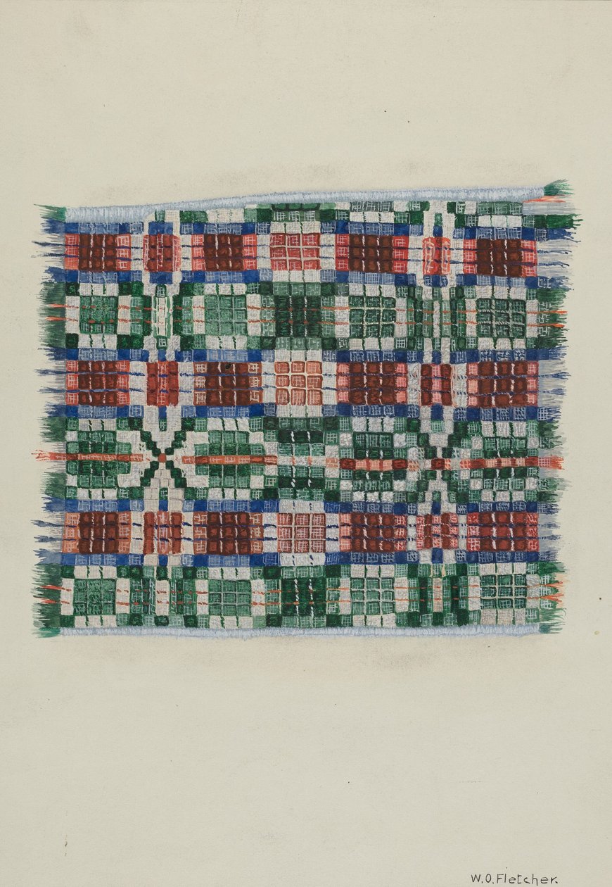 手工编织的盖毯，约1937年。 作者 威廉·O·弗莱彻