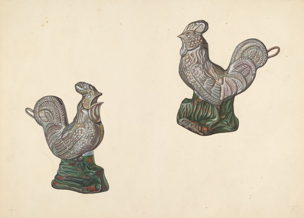 公鸡硬币银行，约1938年。 作者 威廉·O·弗莱彻
