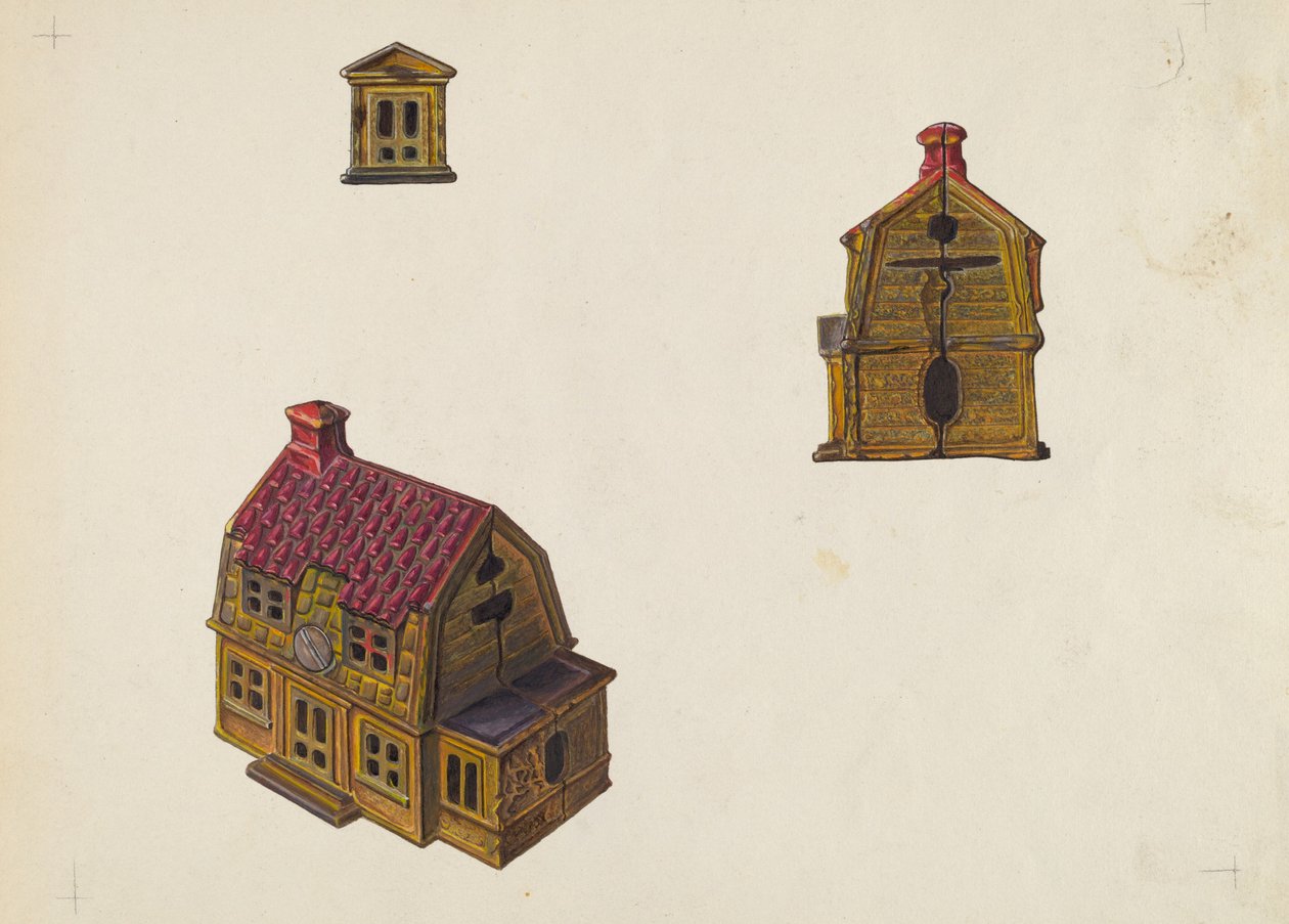 瓦屋顶房屋银行，约1939年。 作者 威廉·O·弗莱彻