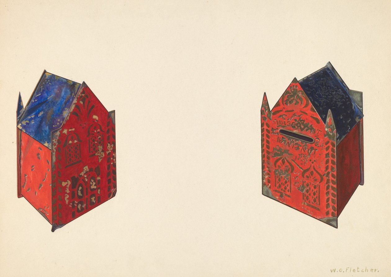 玩具银行。不浪费-不贪婪，约1938年。 作者 威廉·O·弗莱彻