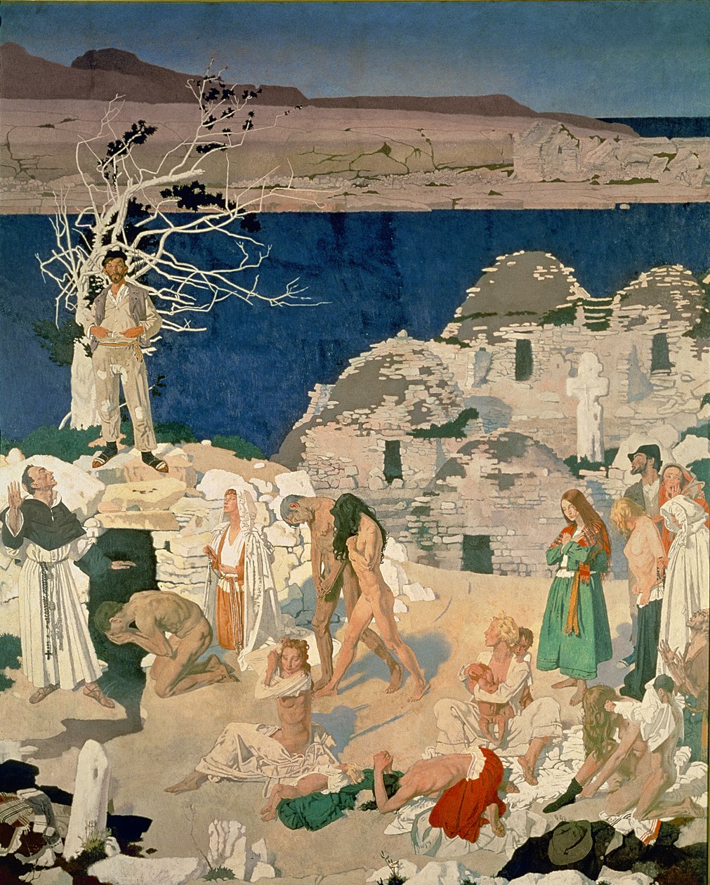 神圣的井，1916年（画布上的蛋彩画） 作者 威廉·奥彭